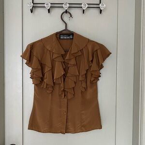 Vintage silk ruffle blouse